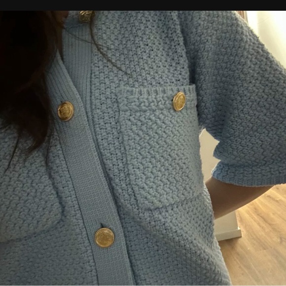 Sold out ❌Massimo Dutti Short sleeve knit cardigan with pockets - Picture 5 of 11